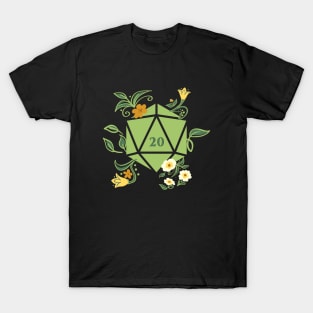 Polyhedral D20 Dice Plants Flowers and Succulents Lovers T-Shirt